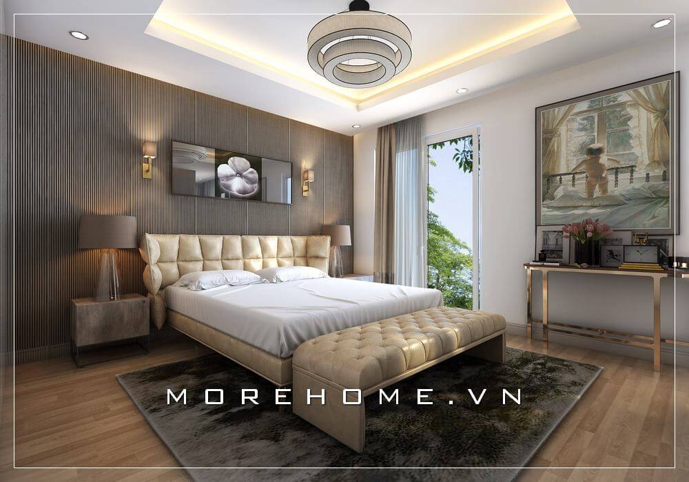 Giường ngủ biệt thự hiện đại Giường ngủ biệt thự hiện đại